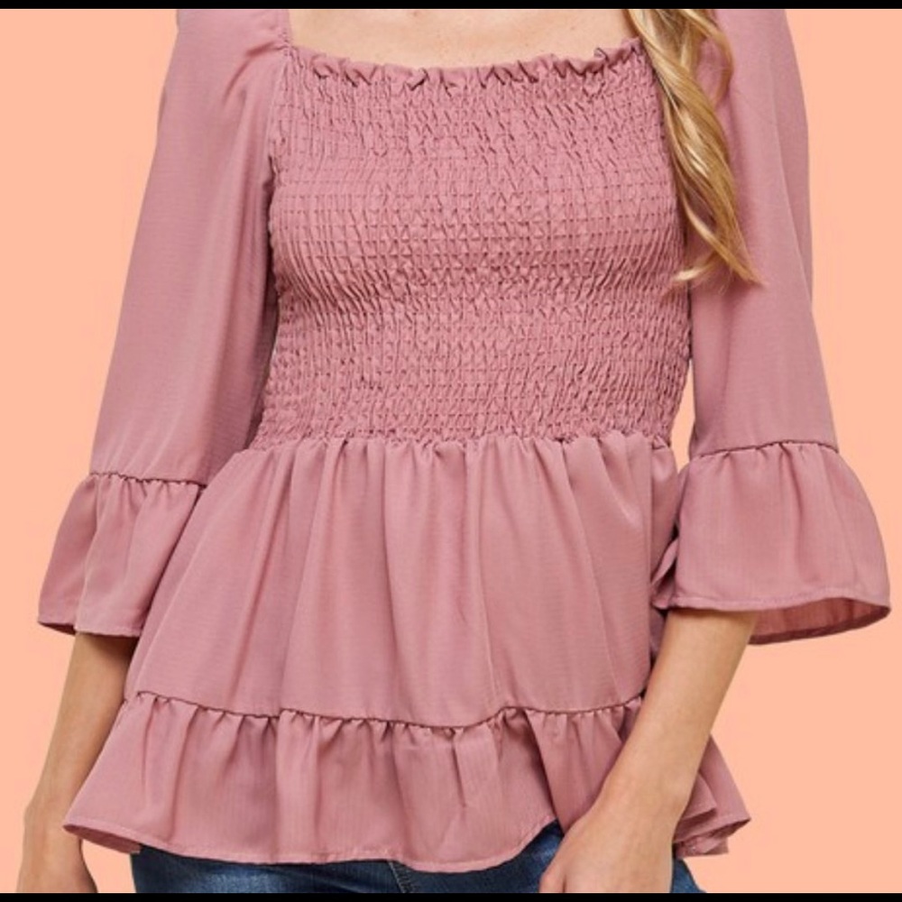 Blush Crinkled Top